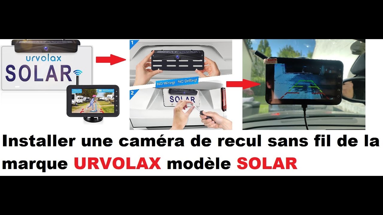 Install solar wireless reversing camera URVOLAX SOLAR For car and motorhome  without screen 