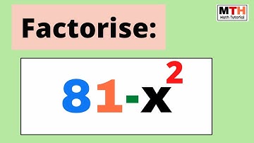 How to Factorise 81-x^2 || 81-x2 Factor