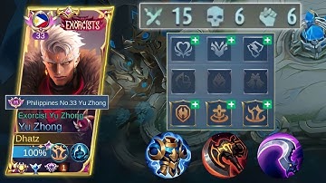 YU ZHONG USERS TRY THIS NEW SUSTAIN BUILD FOR AGGRESSIVE 1V5! | YU ZHONG TOP PH - MLBB