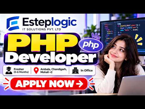 Esteplogic IT Solutions Hiring 2026 | PHP Developer | Freshers | Apply Now | Off Campus Opportunity