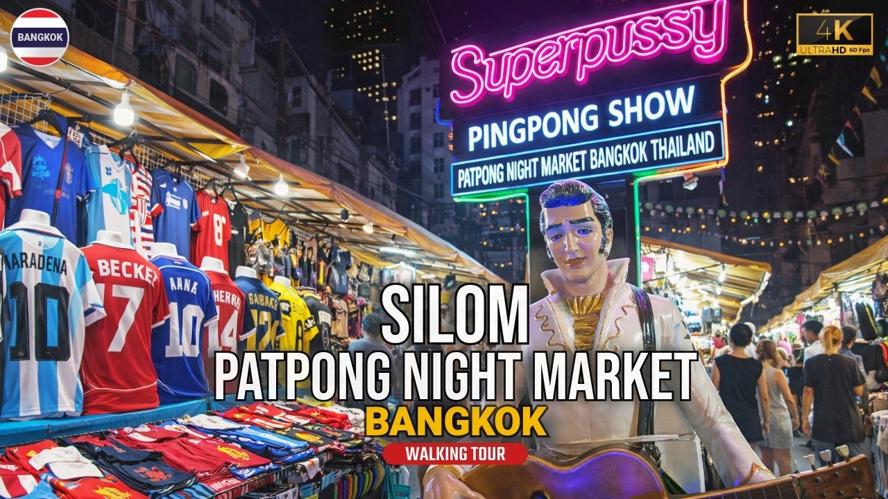 Ночной рынок Патпонг после наступления темноты 🇹🇭 Ночная жизнь Бангкока в Силоме | 4K Прогулка