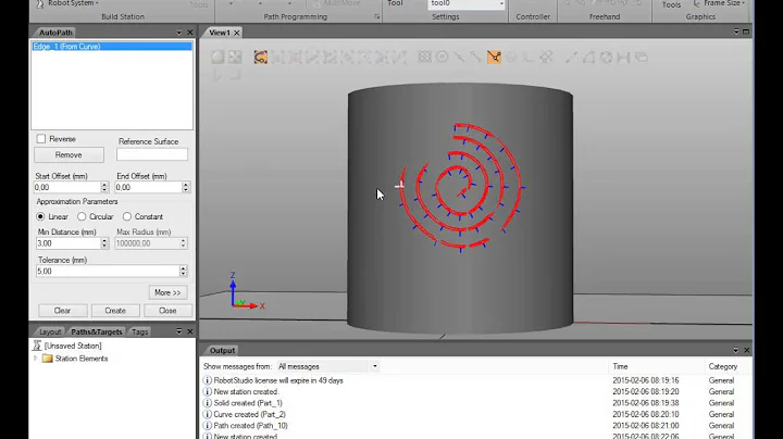 RobotStudio spiral path
