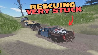 Rescuing My Stuck Truck in American Plains Mudding Roblox!