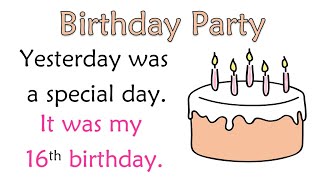 برجراف حفلة عيد ميلاد - Birthday Party paragraph