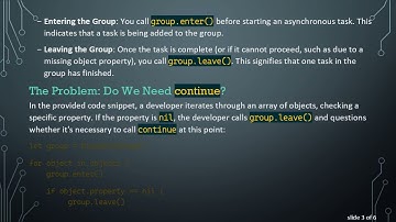 Understanding the Role of continue in DispatchGroup Iteration in Swift