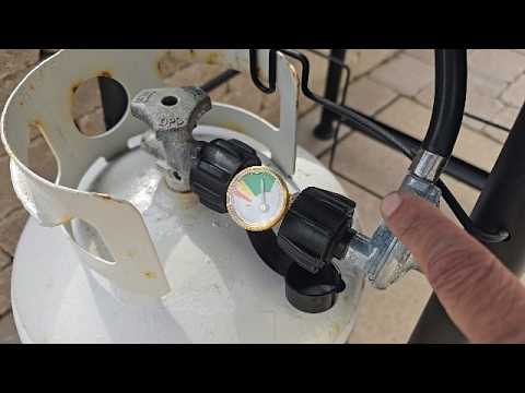 How easy it was to add this gas tank gauge to our outdoor barbecue with no tools