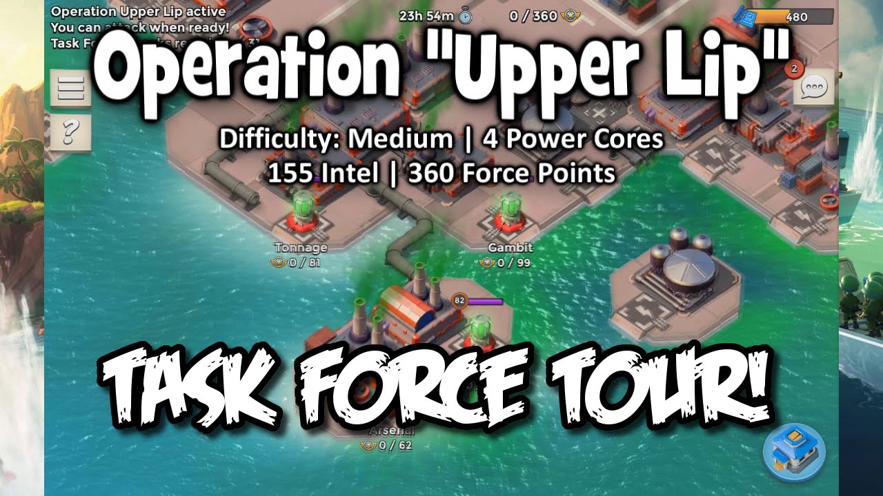 Boom Beach Task Force Tour! Operation "Upper Lip" Task Force Attack Series! YouTube