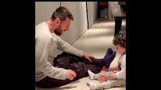 Lionel Messi & his son Ciro playing Bottle Flip | Cute😍😍