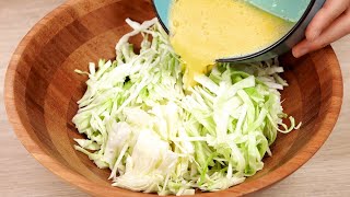 Cabbage with eggs is better than pizza and meat! Simple, healthy and delicious recipe!