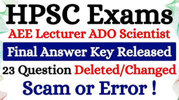 Scam or Error! HPSC AEE Lecturer ADO Final Answer Key Released 9 Question Deleted & 14 Answer Change