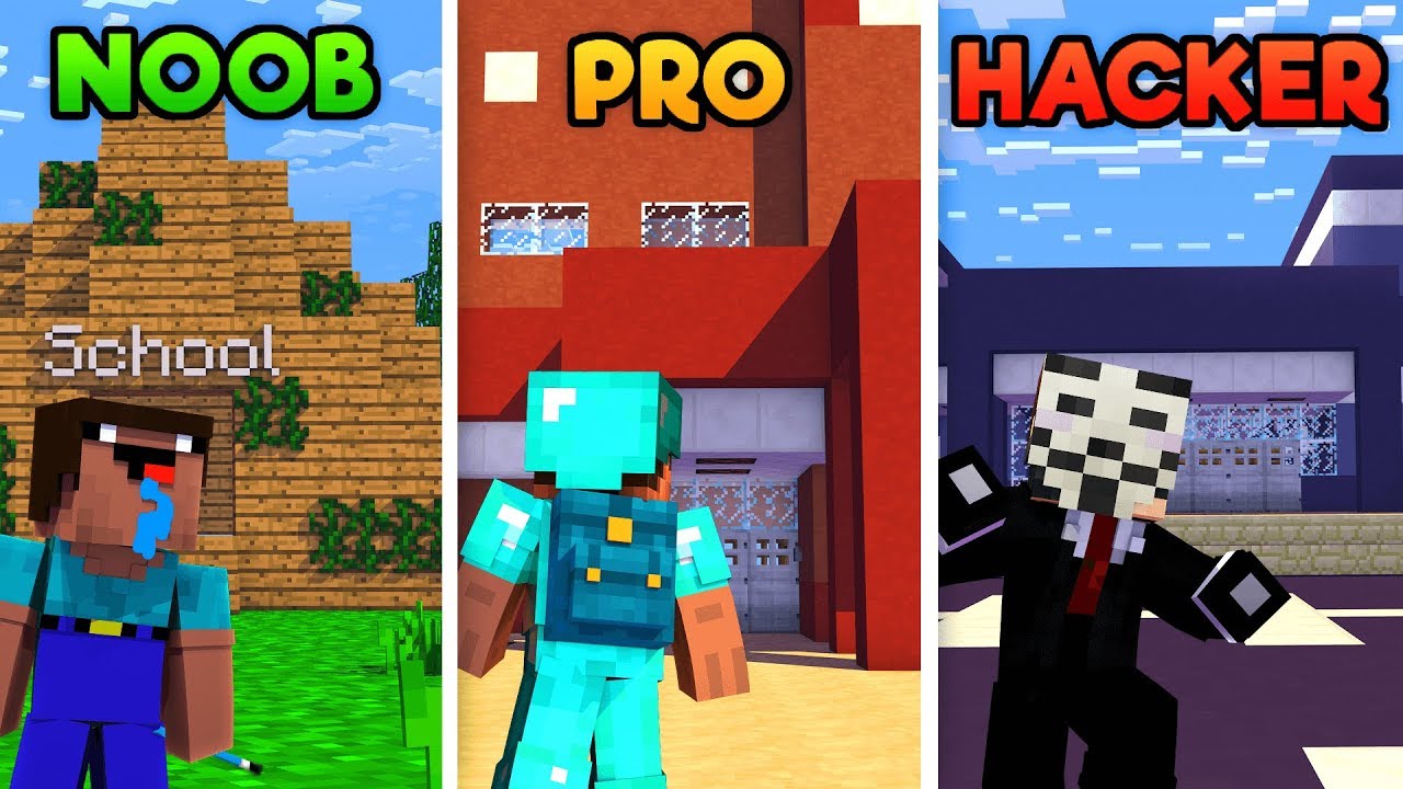 Minecraft - NOOB PRO HACKER - HIGH SCHOOL! - YouTube
