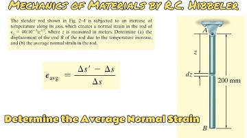 Determine the Average Normal Strain in the rod.  Mechanics of Materials| Engineers Academy