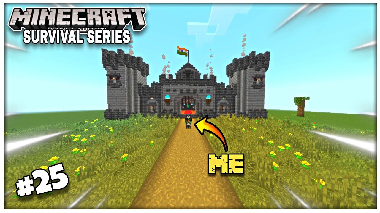 I build a beautiful castle in minecraft pe || mcpe survival series (#25)