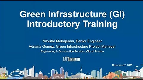 Green Infrastructure GI 101 Training Session - November 7, 2025