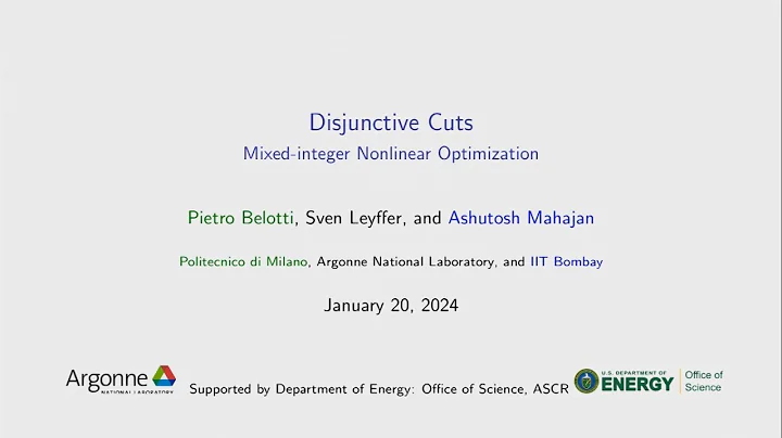 Lecture 32: Disjunctive Cuts, by Sven Leyffer.