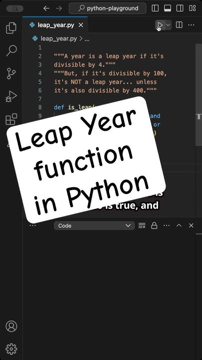Leap Year Function in Python #python #programming #coding - YouTube