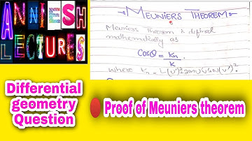 ||differential geometry|| ||Meuniers theorem|| ||proof of Meuniers theorem|| |Explain in Urdu/Hindi.