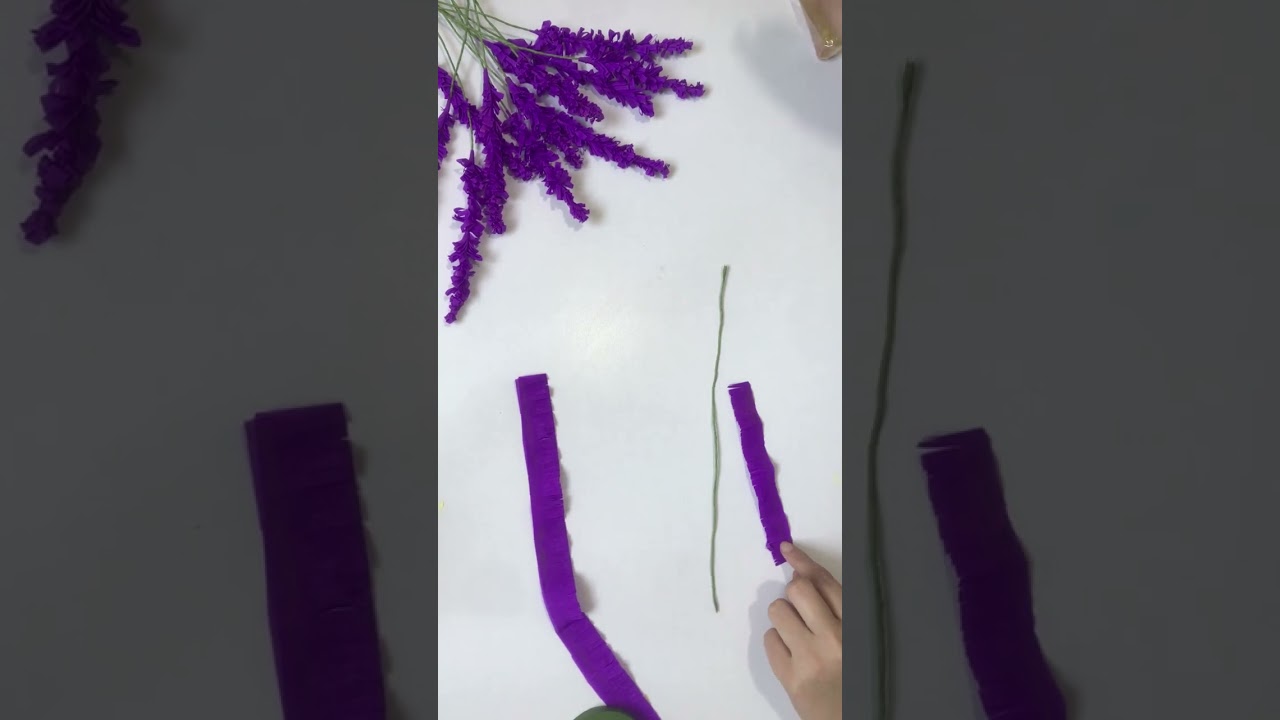 Lavender Flower making with crepe paper 