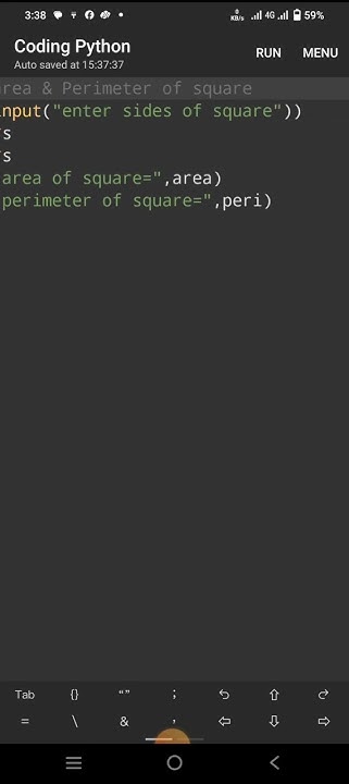 Find area & perimeter of square in python - YouTube