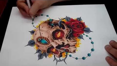 Skull Timelapse Marker Drawing - Kyle Dunbar AZ
