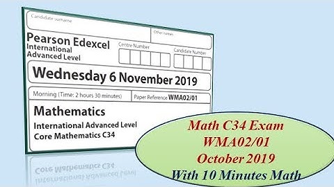 Edexcel IAL Math C34/Oct/2019/Part1