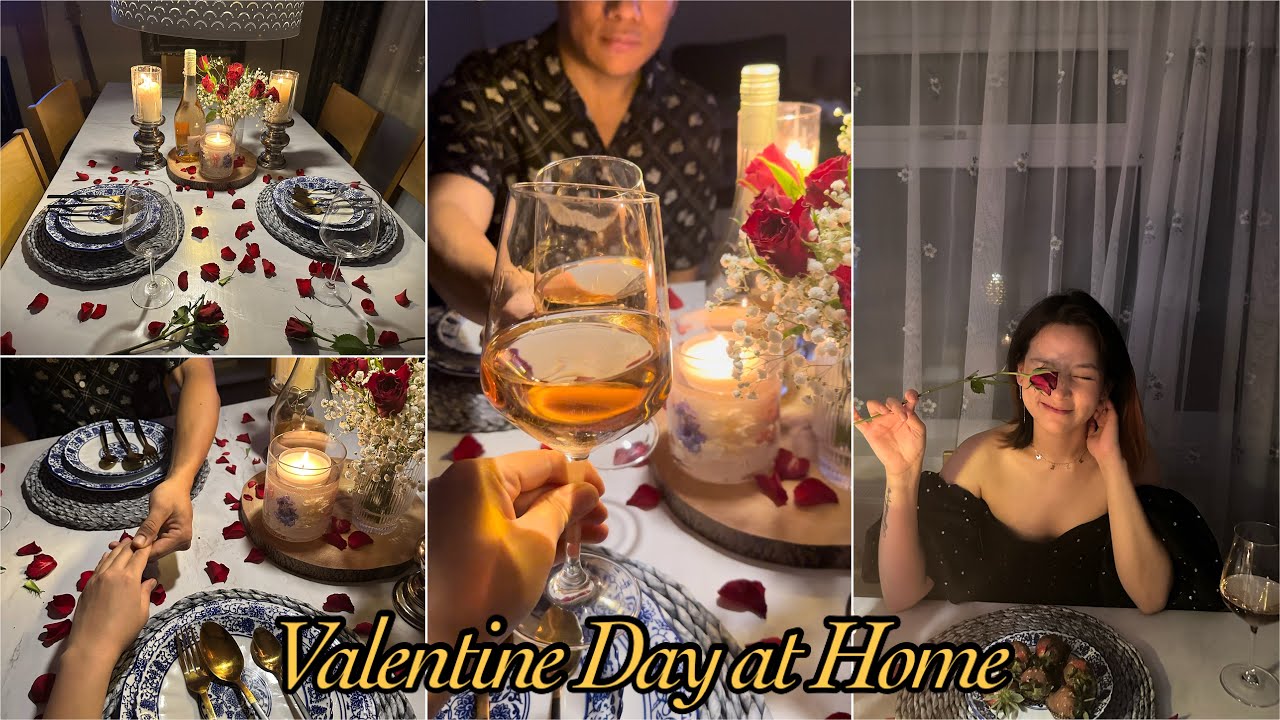 VALENTINE DATE NIGHT AT HOME | Aesthetic | Couple Date| Home cook food