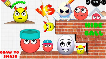 DRAW TO SMASH Vs HIDE BALL -  New UPDATE Satisfying Double gameplay walkthrough ios #hide