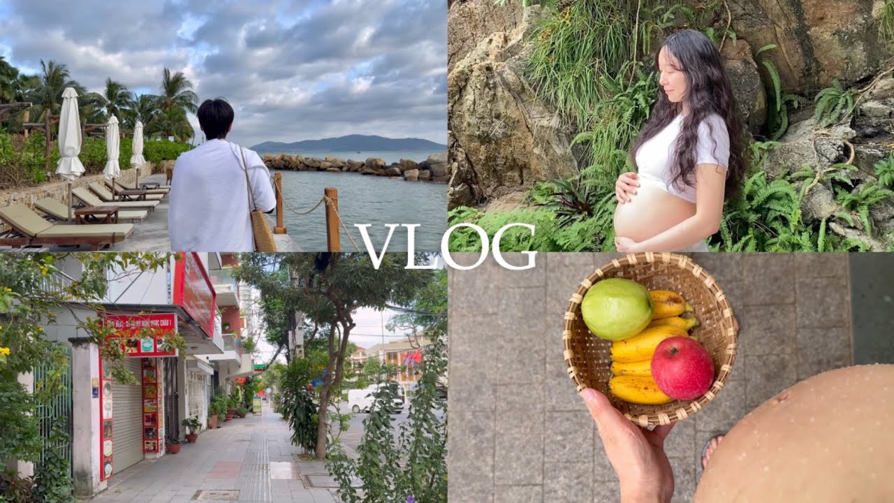 Vlogㅣ25주차 임산부 나트랑 태교여행, 여권 이슈로 하루 날리고 출발, 매일매일 수영하고 과일 먹고…나트랑 맛집과 커피