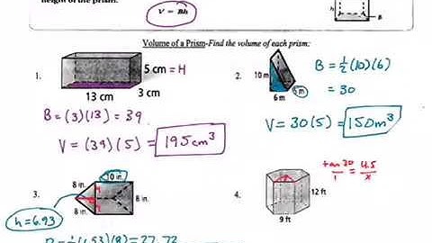 Geometry 11.4 Volume of Prism and Cylinders Lesson Video