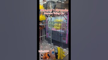 Round 1 claw machine double tap win. #plushie #round1arcade #clawmachinewins