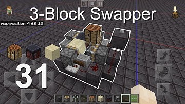 Minecraft Bedrock Tutorials(31) - How to build a 3-Block Swapper