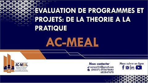 EVALUATION DES PROJETS ET PROGRAMMES: DE LA THEORIE A LA PRATIQUE