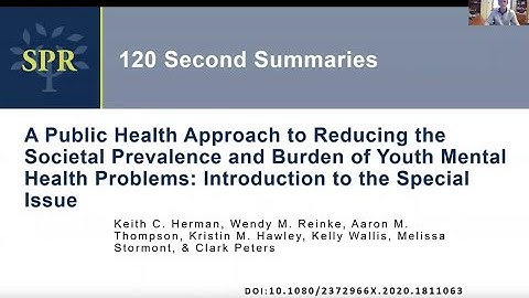 A Public Health Approach to Reducing Youth Mental Health Problems: Introduction to the Special Issue