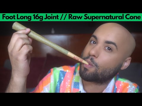THE BIG ONE! Foot Long Half Ounce Joint // Raw Supernatural Cone 420 Special