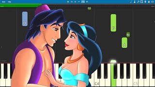 Video thumbnail of "A Whole New World - EASY Piano Tutorial - ZAYN, Zhavia Ward - Disney's Aladdin Soundtrack"