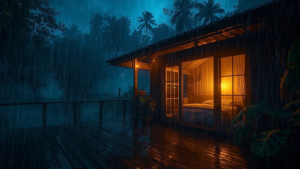 Relaxing Cozy Cabin Rain Sounds for Deep Sleep, Insomnia, Anxiety, Overthinking & Stress Relief