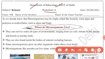 Science Worksheet 6 Class 8(5/8/2021)English Medium/Worksheet 6 Science Class 8/Worksheet Sci 6