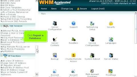 How to repair a MySQL database in WHM