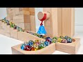 Marble Run Race ☆ 小さな大工さんの長い階段 & 青いベルのオリジナルマーブルコース♪