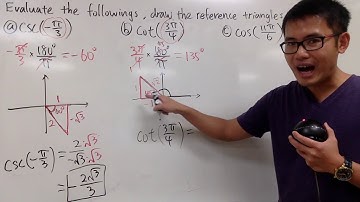 How to evaluate trig function values in radians (reference triangle method)