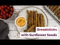 Whole wheat breadsticks with sunflower seeds