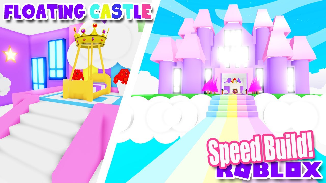 Floating Rainbow Castle Speed Build In Adopt Me Roblox House Home Youtube - roblox adopt me sky castle rxgate cf to get