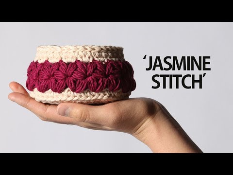 쟈스민스티치를 이용한 코바늘 바구니뜨기 Jasmine Stitch