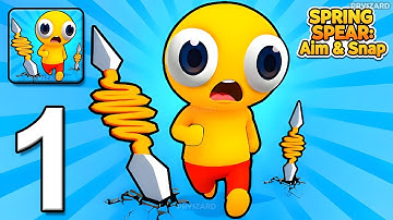 Spring Spear: Aim & Snap - Gameplay Walkthrough Part 1 - Level 1-100 (iOS, Android)