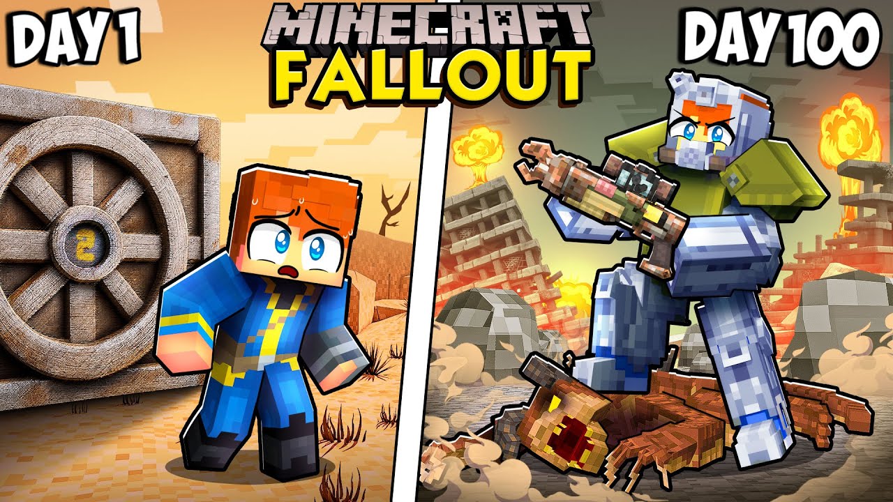 I Survived 100 Days in Fallout in Minecraft!