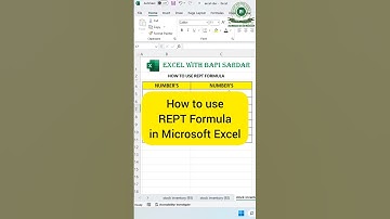REPT Function for Beginners level || How to use REPT Formula || #shorts #exceltips #trending