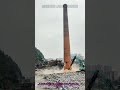 Excavator Demolishes Abandoned Chimney #Demolition #Construction #UrbanRenewal