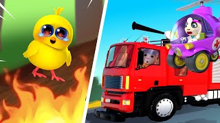 Rescue Team Patrol: Big Mission | Firefighter Help | Funny Cartoon For Kids | Dolly And Friends 3D