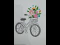 cute cycle drawing|| how to draw a bicycle easily #art #shorts#drawingandcolouring #bicycleart