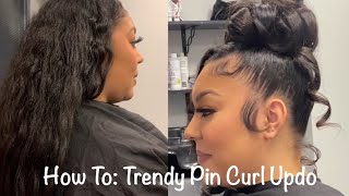 How To: Pin Curl Bun with Bang Natural Hair